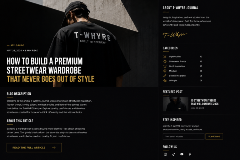 How to Build a Premium Streetwear Wardrobe That Never Goes Out of Style